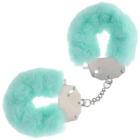 OUCH! Heavy - Duty Fluffy Cuffs - Powder Green - BONDAGE - TOYS