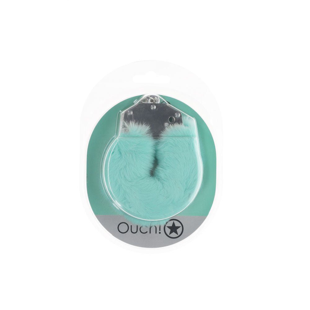 OUCH! Heavy - Duty Fluffy Cuffs - Powder Green - BONDAGE - TOYS