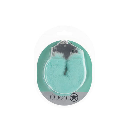 OUCH! Heavy - Duty Fluffy Cuffs - Powder Green - BONDAGE - TOYS