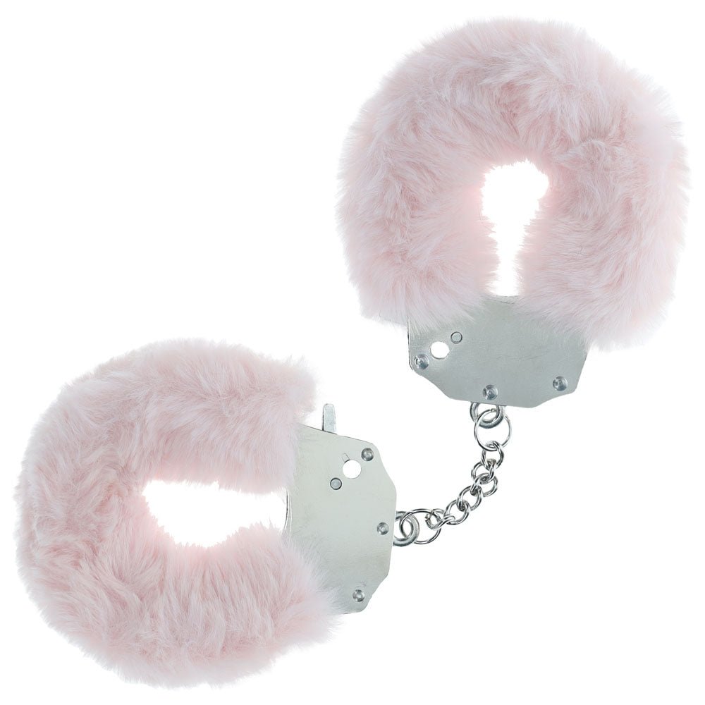 OUCH! Heavy - Duty Fluffy Cuffs - Powder Pink - Powder Pink Fluffy Restraints - BONDAGE - TOYS