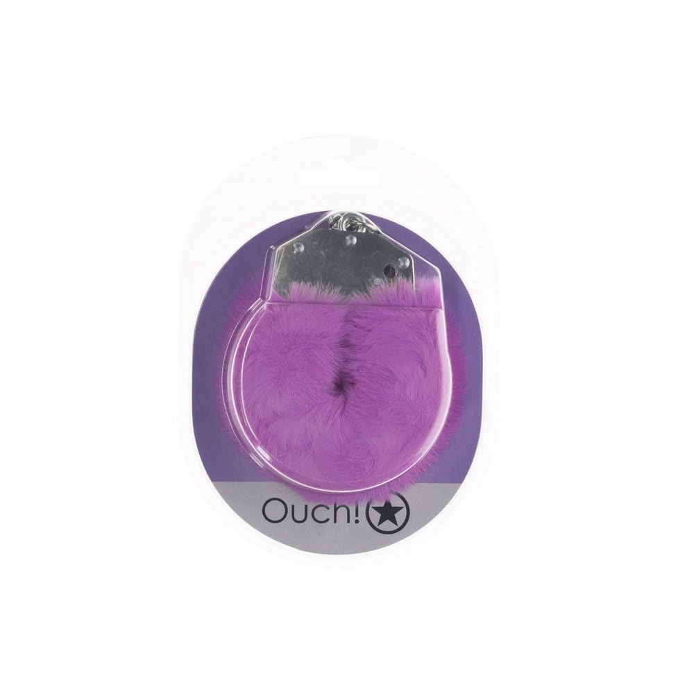 OUCH! Heavy - Duty Fluffy Cuffs - Purple - BONDAGE - TOYS