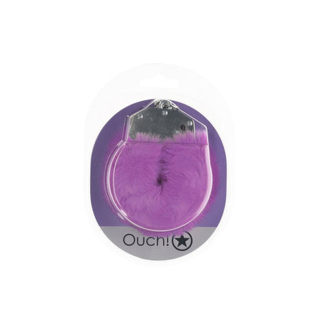 OUCH! Heavy - Duty Fluffy Cuffs - Purple - BONDAGE - TOYS