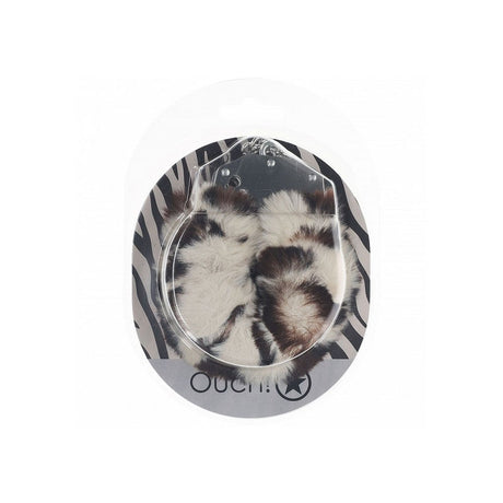 OUCH! Heavy - Duty Fluffy Cuffs - Snow Leopard - BONDAGE - TOYS