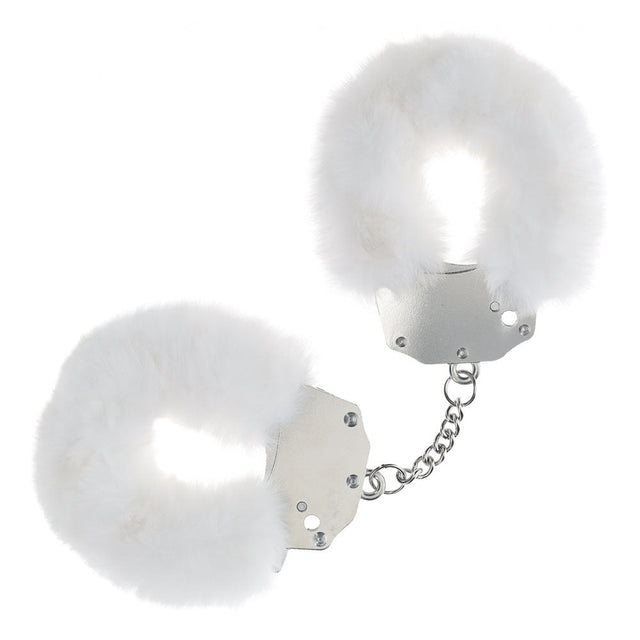 OUCH! Heavy - Duty Fluffy Cuffs - White - BONDAGE - TOYS