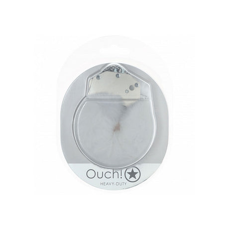 OUCH! Heavy - Duty Fluffy Cuffs - White - BONDAGE - TOYS