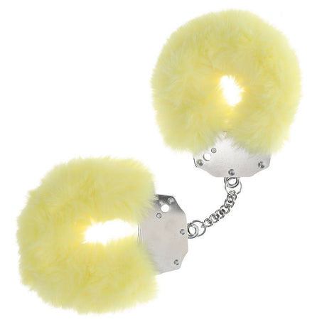OUCH! Heavy - Duty Fluffy Cuffs - Yellow - BONDAGE - TOYS