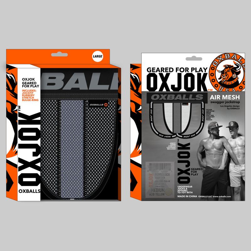 Oxballs Airmesh Swagger Jockstrap Tar Black - Lingerie