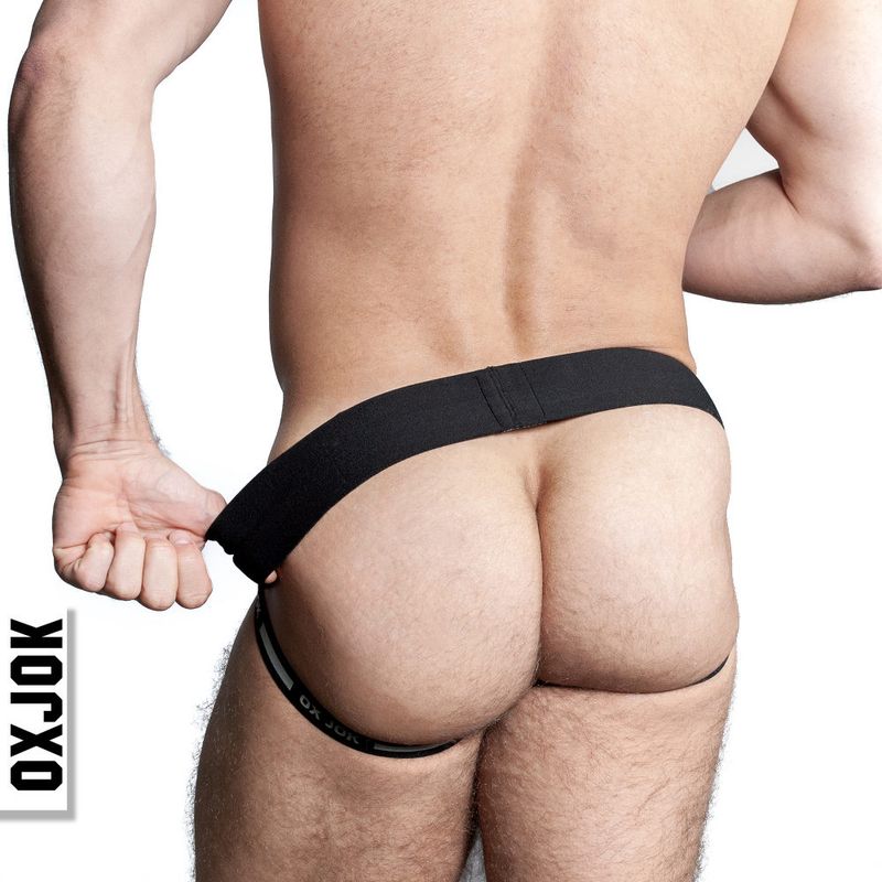 Oxballs Airmesh Swagger Jockstrap Tar Black - Lingerie