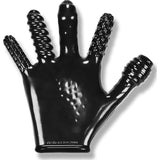 OxBalls Finger Fuck Glove – Textured Rubber Fisting Glove in Black - Adult Toys