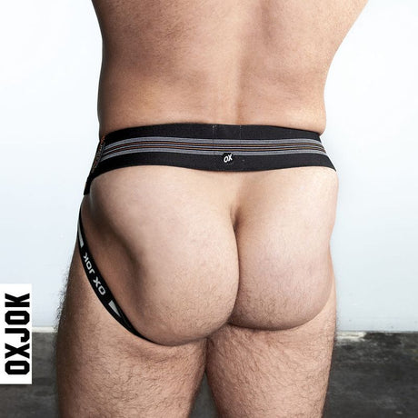 Oxballs Slingjock Upthrust Slider - Strap Jock Black Iron - Lingerie