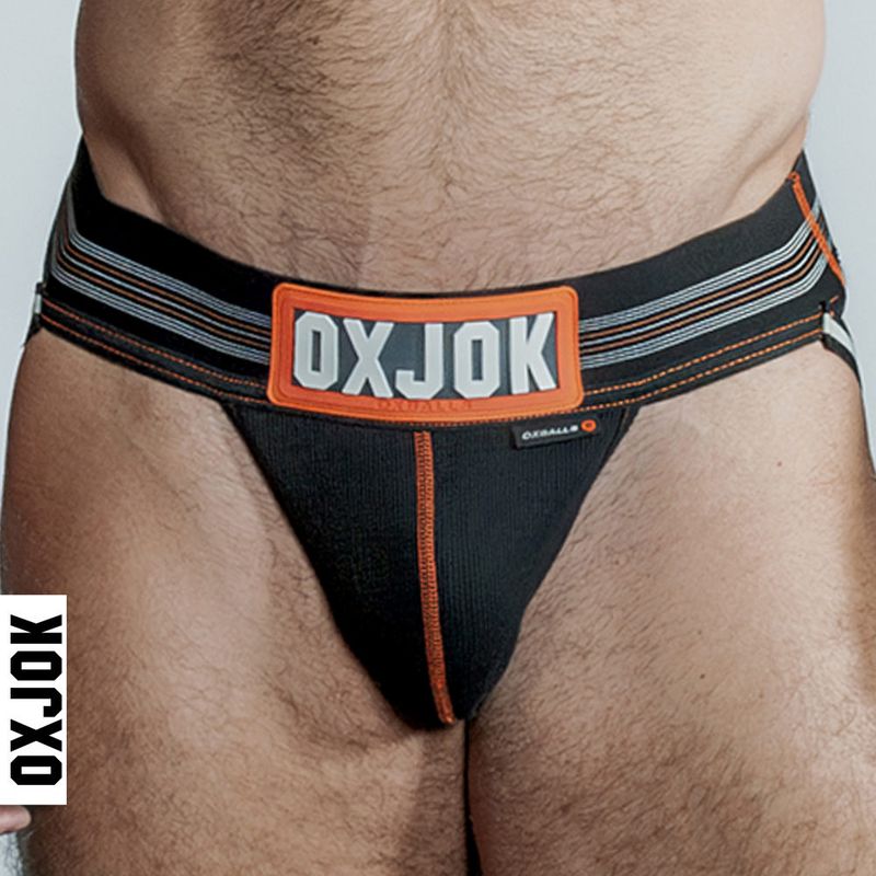 Oxballs Slingjock Upthrust Slider - Strap Jock Black Iron - Lingerie