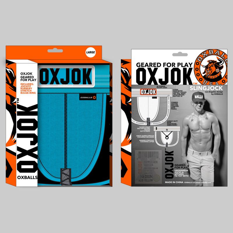 Oxballs Slingjock Upthrust Slider - Strap Jock Pool Blue - Lingerie