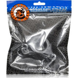 OxBalls Slung Silicone Ballstretcher with 3 Carabiners – Black - Adult Toys