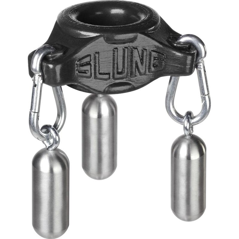 OxBalls Slung Silicone Ballstretcher with 3 Carabiners – Black - Adult Toys