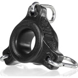 OxBalls Slung Silicone Ballstretcher with 3 Carabiners – Black - Adult Toys