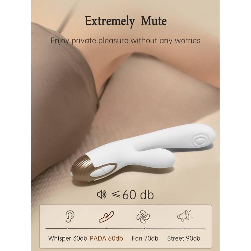 Pada Rabbit and G-Spot Pulsing Vibrator White - Naughty by Nature Adult Store