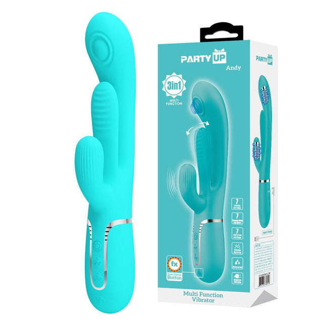 Party Up ANDY Multi Function Vibrator - Teal - VIBRATORS