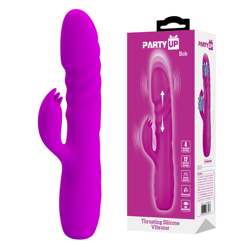 Party Up BOB Thrusting Vibe - Purple - VIBRATORS