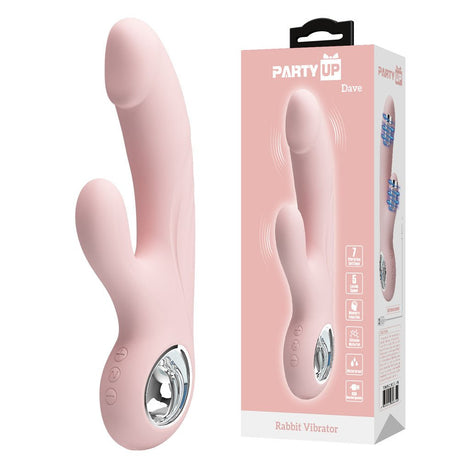 Party Up DAVE Rabbit Vibe - Pink - VIBRATORS