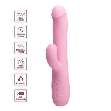 Party Up DEAN Wavy Rotation Vibe - Pink - VIBRATORS