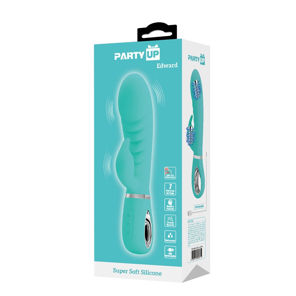 Party Up EDWARD Rabbit Vibe - Teal - VIBRATORS