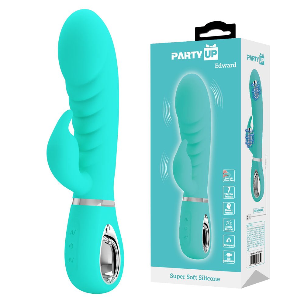Party Up EDWARD Rabbit Vibe - Teal - VIBRATORS