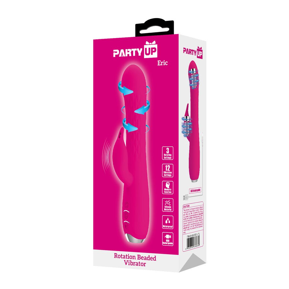 Party Up ERIC Rotating Beads Vibrator - Pink - VIBRATORS