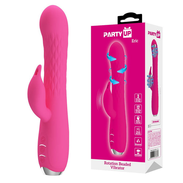 Party Up ERIC Rotating Beads Vibrator - Pink - VIBRATORS