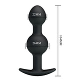 Party Up JAMES Anal Bead Plug - Black 10.4 cm - ANAL TOYS