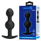 Party Up JAMES Anal Bead Plug - Black 10.4 cm - ANAL TOYS
