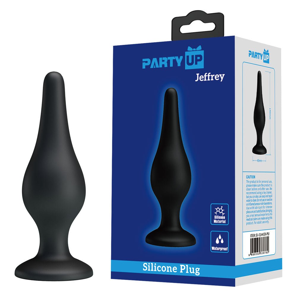 Party Up JEFFREY Butt Plug - Black 14 cm - ANAL TOYS