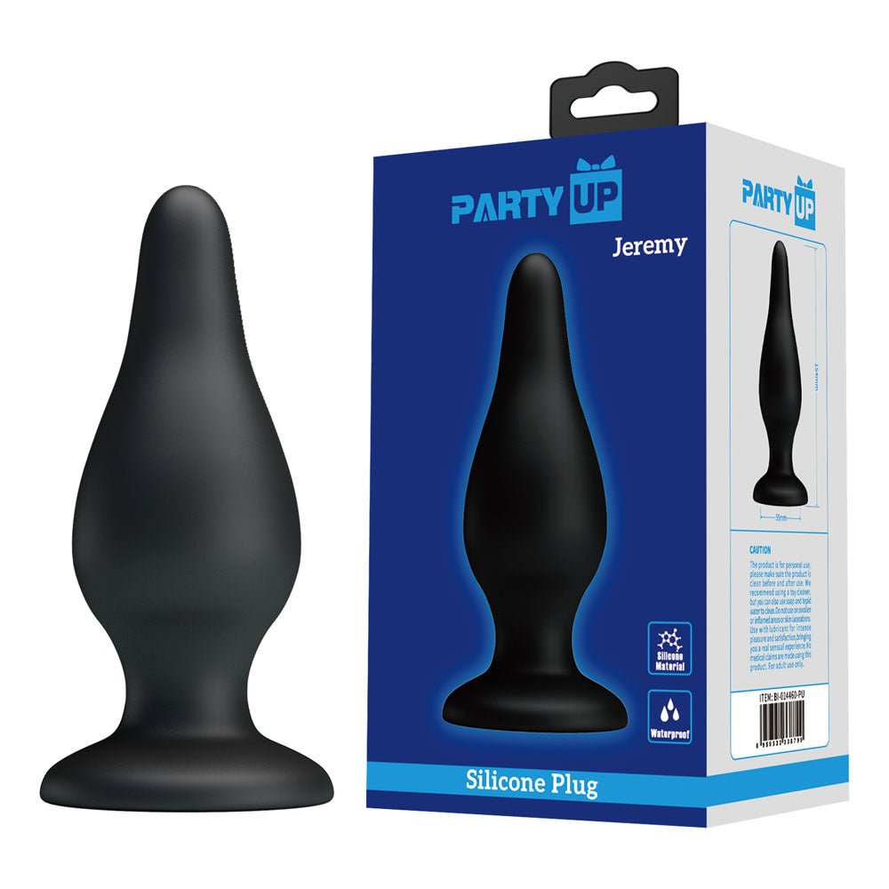 Party Up JEREMY Butt Plug - Black 15.4 cm - ANAL TOYS