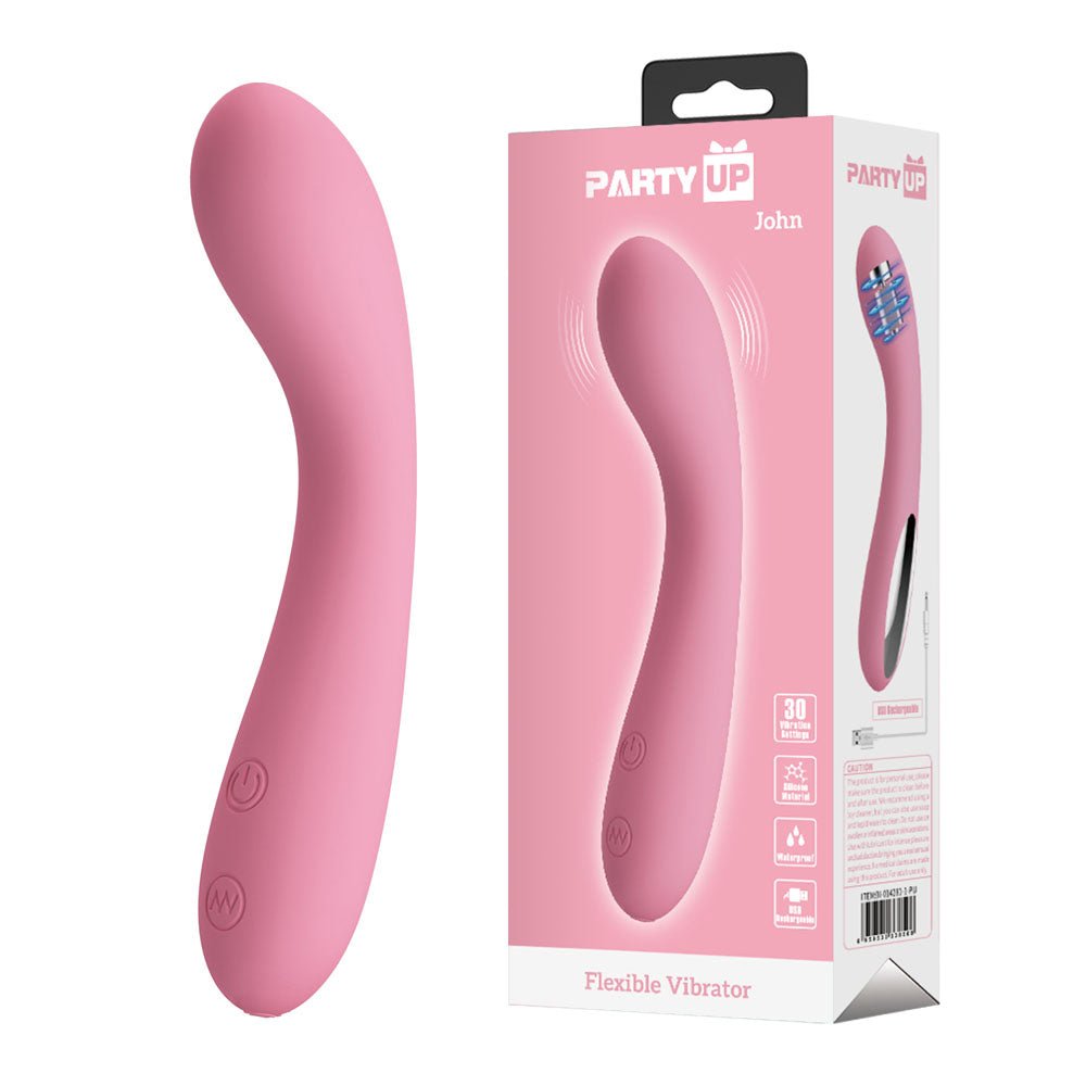Party Up JOHN Flexible Vibe - Pink - VIBRATORS