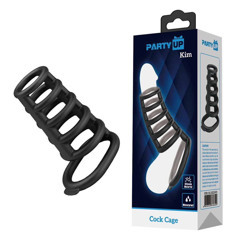 Party Up KIM Cock Cage - Black - COCK RINGS
