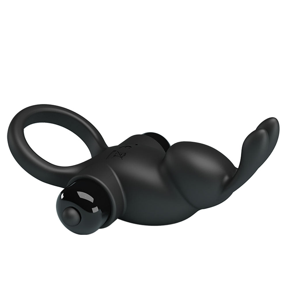 Party Up LARRY Vibrating Cock Ring - Black - COCK RINGS