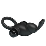 Party Up LARRY Vibrating Cock Ring - Black - COCK RINGS