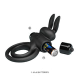 Party Up LAWRENCE Vibrating Cock Ring - Black - COCK RINGS
