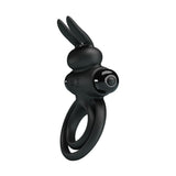 Party Up LAWRENCE Vibrating Cock Ring - Black - COCK RINGS