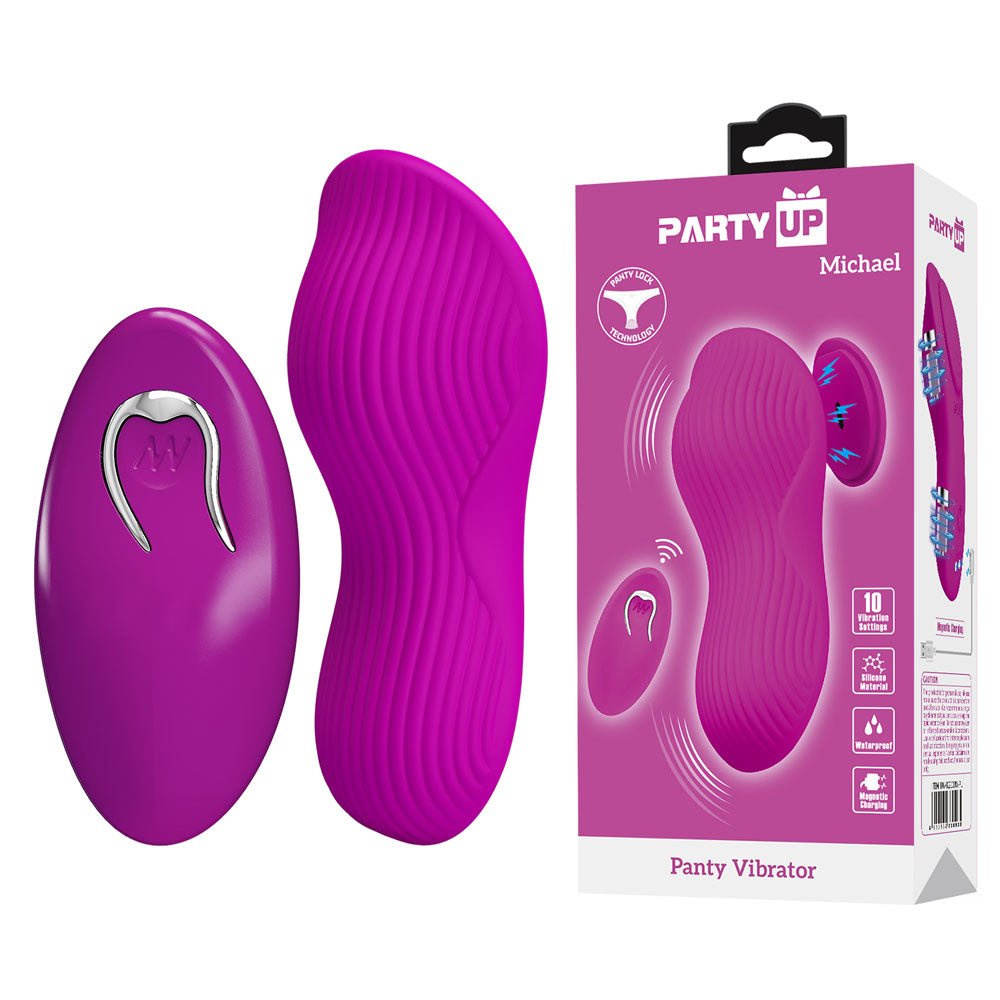 Party Up MICHAEL Panty Vibe - Pink with Wireless Remote Control - STIMULATORS