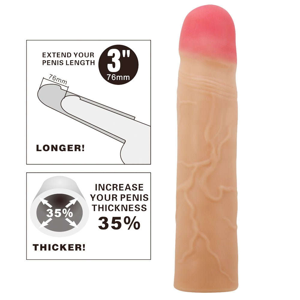 Party Up PHILIP 3 Inch Extender Sleeve - Flesh - SLEEVES