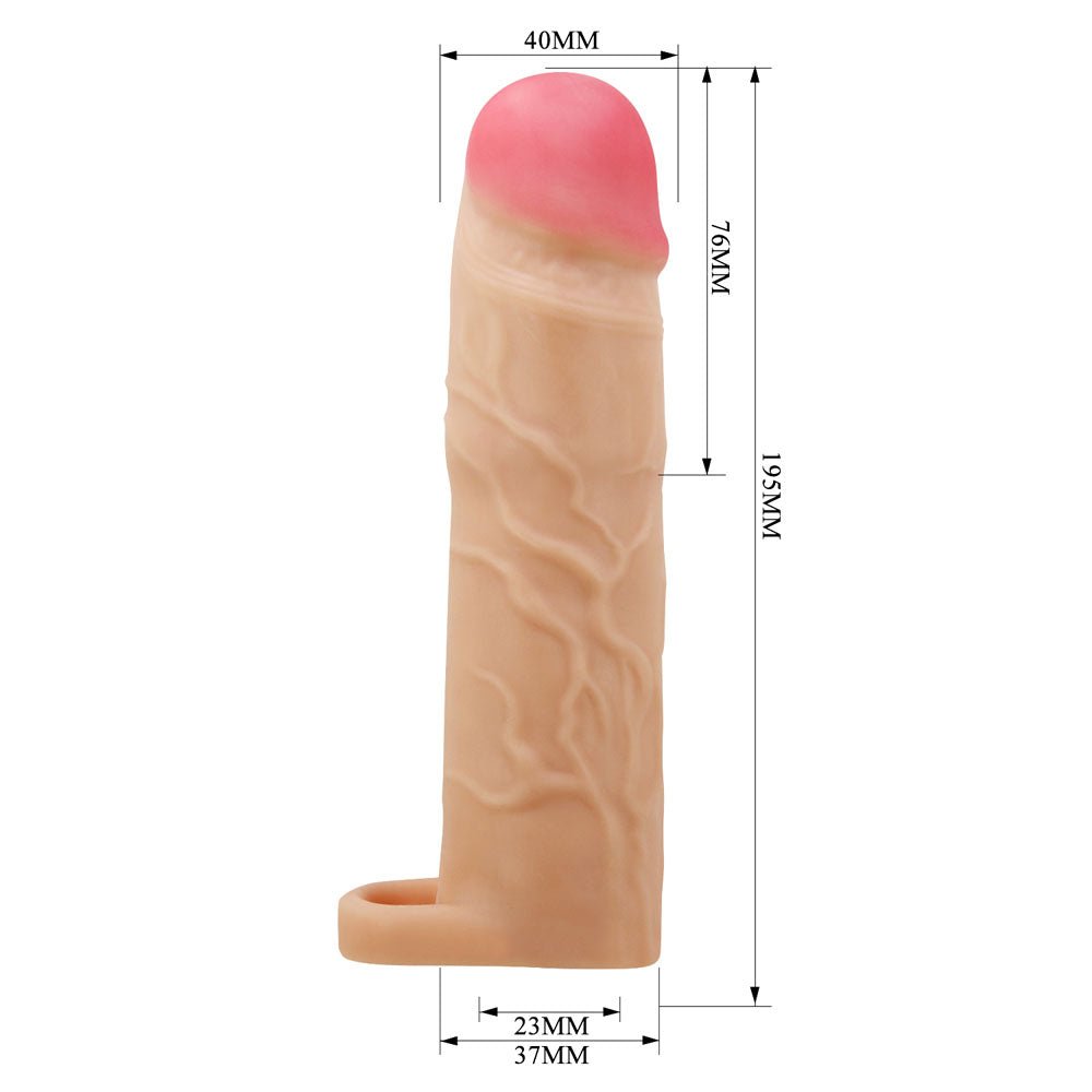 Party Up RICHARD 3 Inch Penis Extender Sleeve - Flesh TPR Material - SLEEVES
