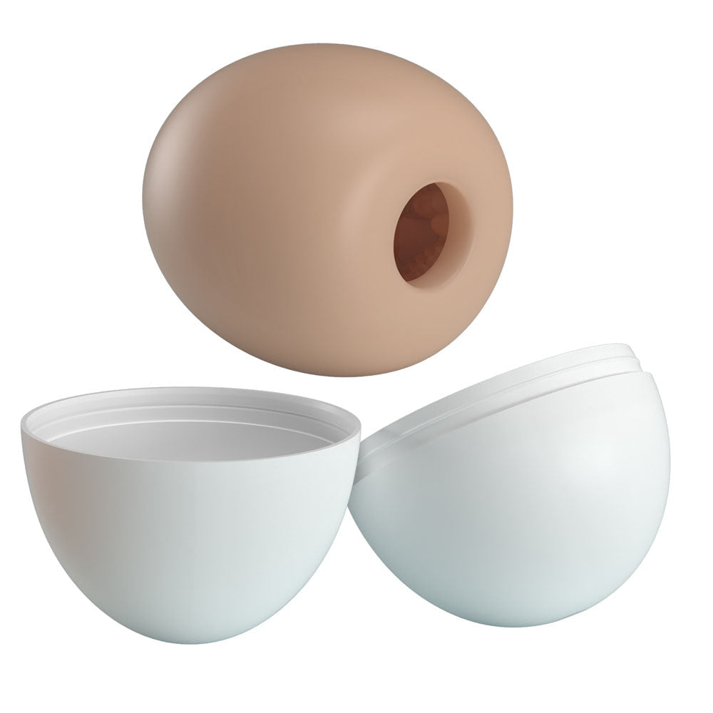 Party Up SAM Mini Stroker – Flesh TPR Ribbed Male Masturbator - MASTURBATORS