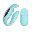 Passion Play Rabbit Couple Vibe With Remote Control Blue USB Rechargeable - VIBRATORS