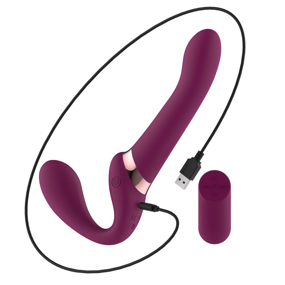 Passion Play Strapless Dildo Remote Controller Purple 25 cm - STRAP-ONS