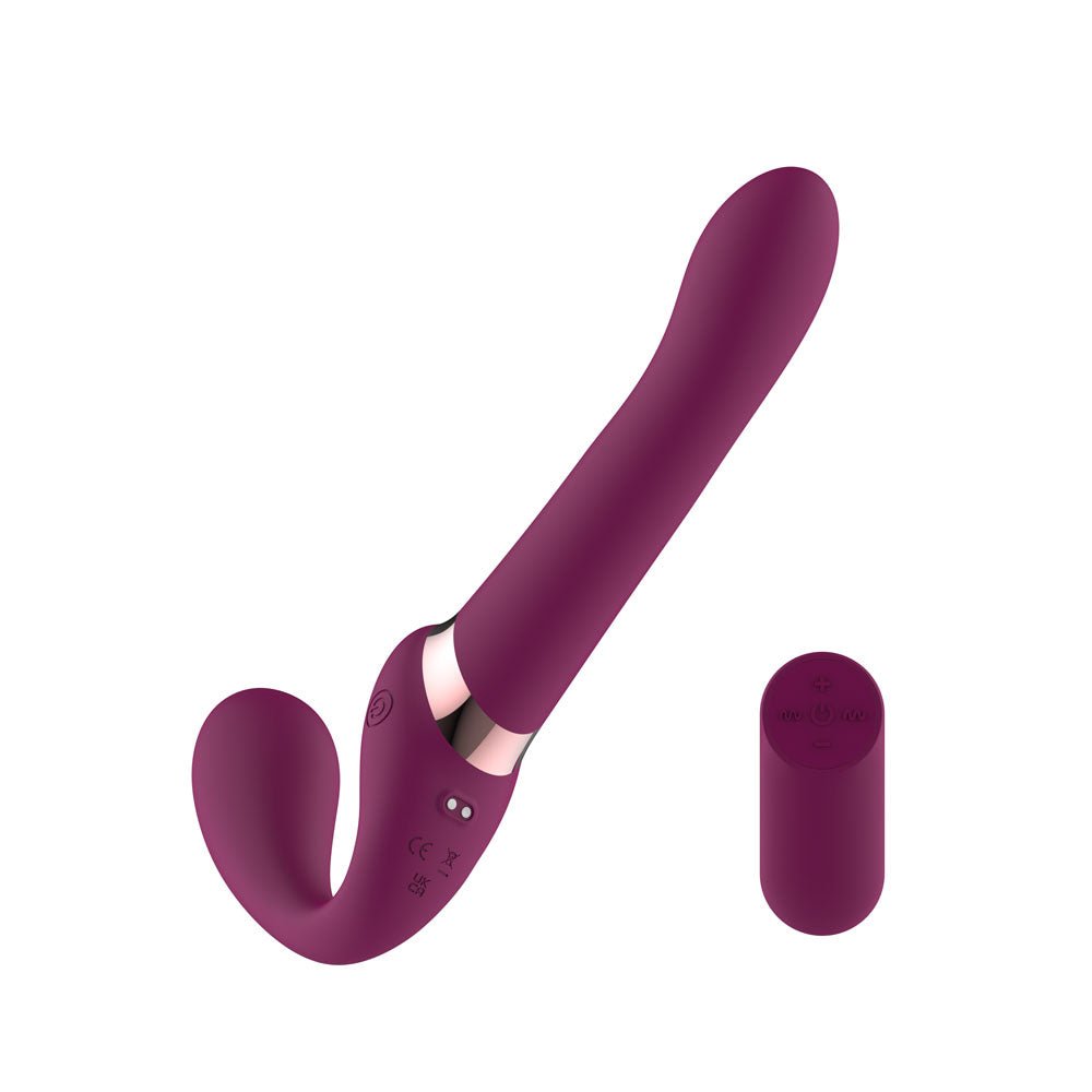 Passion Play Strapless Dildo Remote Controller Purple 25 cm - STRAP-ONS