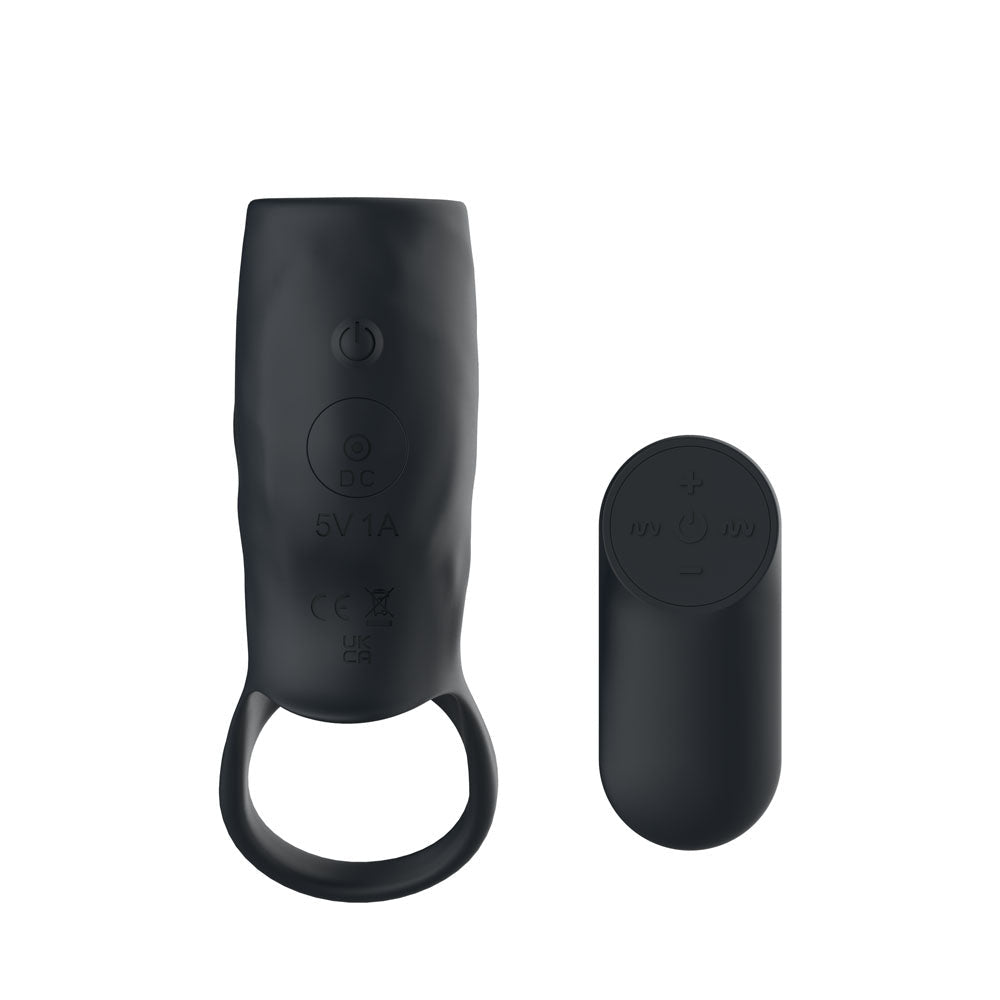 Passion Play Vibrating Cock Ring Sleeve With Wireless Remote - COCK RINGS