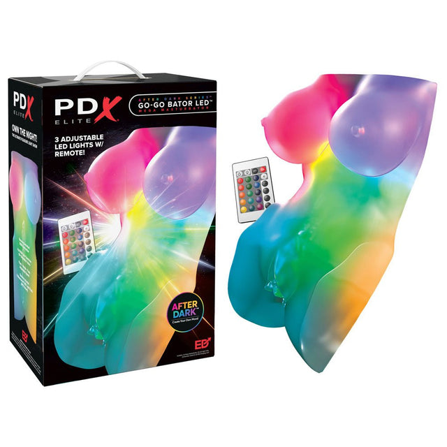 PDX Elite Go Go Bator LED Mega Masturbator Clear With LED Mini Torso - MASTURBATORS