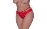 Peek - A - Boo Cheeky Panty Red - Lingerie