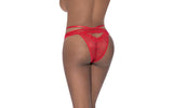 Peek - A - Boo Cheeky Panty Red - Lingerie