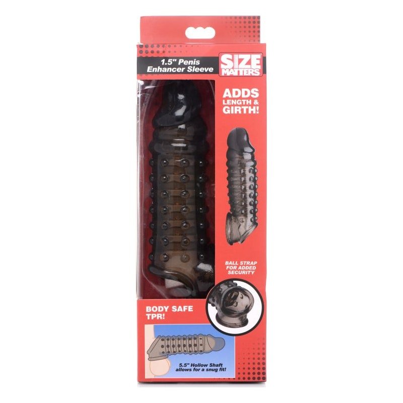 Penis Enhancer Sleeve 1.5in Smoke - Adult Toys